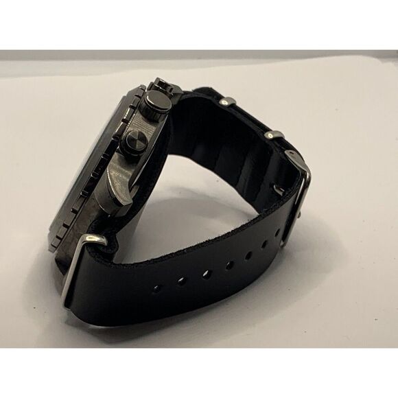 Fossil CH3069 Men Black Leather Analog Gray Dial Quartz Genuine Wrist Watch NA35 - Picture 11 of 11